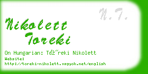 nikolett toreki business card